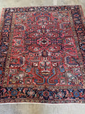 Square Persian Heriz rug rare size 6'7 x 7'7.