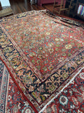 Antique Persian Mahal rug with all-over botanical design, hand knotted vegetable dyed wool area rug.
