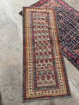 Antique Persian Mahal runner from the 1920s, handwoven with vegetable-dyed wool.