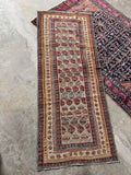 Antique Persian Mahal runner from the 1920s, handwoven with vegetable-dyed wool.