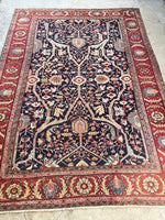 Midnight Blue Antique Persian Heriz Rug / 9'4 x 12'6 Heriz #3441
