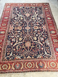 Midnight Blue Antique Persian Heriz Rug / 9'4 x 12'6 Heriz #3441