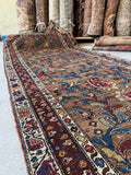 4x10 Vintage Persian Rug / 4x11 Antique Camel Runner #4204ML
