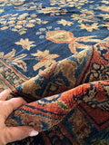 Antique Sarouk rug showcasing fine weave and dense wool construction.
