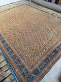 Large antique Persian Tabriz rug 10’4 x 14’ full view.