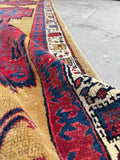 Antique wool runner rug. 3x16. Tribal Persian. Vegetable dyed.