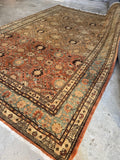 Tabriz rug demonstrating abrash from dye lot changes.