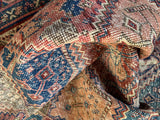 Worn Vintage Persian Rug / 4'1 x 5'5 Afshar Rug #4398ML