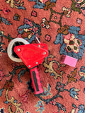 Authentic antique Mahal carpet woven with natural vegetable dyes in a warm salmon and blush tone.