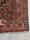Antique Persian tribal rug with Bakhtiari design, hand knotted vegetable dyed wool and compact velvety pile.