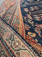 The handwoven wool weave from the underside of the rug.