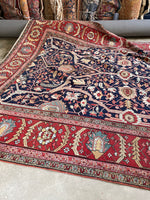 Midnight Blue Antique Persian Heriz Rug / 9'4 x 12'6 Heriz #3441