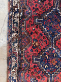 Vintage Baluch accent rug with fully secured sides and edges in great condition.