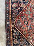 Narrow antique Persian Bidjar runner with iron wool construction.