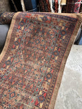 Natural undyed camel hair Persian Seraband runner with medallions.