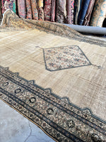 Antique Persian rug with two-tone small-scale pattern