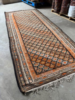 Lightweight antique flat weave runner with desert-inspired colors.
