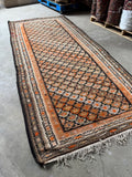 Lightweight antique flat weave runner with desert-inspired colors.