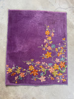 Handwoven Chinese rug from the 1920s with vegetable dyed wool.