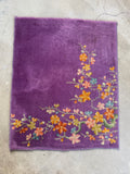 Handwoven Chinese rug from the 1920s with vegetable dyed wool.