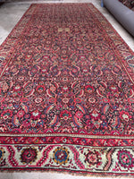 View of long 7x17 gallery-sized Karabagh rug