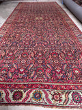 View of long 7x17 gallery-sized Karabagh rug