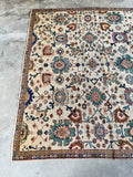 Sultanabad rug with stunning blue and ivory color palette.