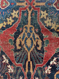 Artistic spacing and irregular shapes on Persian Bidjar rug. 