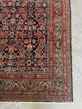Corner view of easy-to-style Persian Mahal rug for modern or traditional interiors
