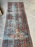 Distressed Persian Runner / 3'5 x 13'9 Worn Runner #4373