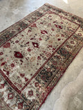 Worn Antique Turkish Rug / 4' x 6'4 Rug #1216ML