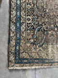 Worn Small Vintage Rug / Shabby Chic Vintage Area Rug / 3'4 x7' Rug #4308