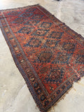 Battered and Bruised Soumak Flat Weave / 4'7 x 8'9 Rug #4572ML