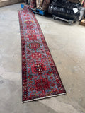2x12 Sky Blue Skinny Vintage Persian Runner #4532