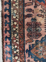 Small Antique Persian Rug / 3x6 Pink Persian Malayer #3743