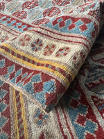 Antique Mahal runner with butter yellow border accent for contrast.