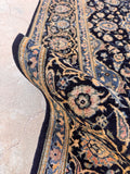 Antique Persian Kashan living room rug with fine weave, vegetable dyed wool, and timeless floral design.