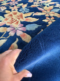 Full pile Art Deco Chinese rug in excellent condition with lush, velvety wool.