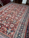 Large Antique Persian Mahal Rug / 7'5 x 10'8 Mahal Rug #3409