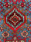French Blue Vintage Persian Rug / 3'3 x 6'5 Gharajeh Karaja Rug #4529