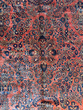 11x20 antique Persian Sarouk rug with lanolin rich wool and luminous color.