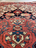 Antique handmade Persian rug with classic Ferahan medallion design.
