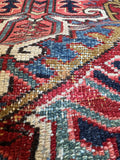9x12 Northwest Persian Heriz rug, antique hand knotted rug with vegetable-dyed wool and beautiful honest wear.