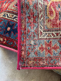 Antique Persian Heriz rug. Vintage hand knotted wool area rug with geometric tribal artwork, charming animal motifs, beautifully aged colors, and timeless heirloom quality.