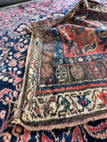 Antique Persian rug with shabby chic wear, hand knotted wool scatter rug full of character.