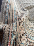 Close-up view of border band design details of a circa 1930 Persian Seraband rug.