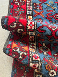 French Blue Vintage Persian Rug / 3'3 x 6'5 Gharajeh Karaja Rug #4529