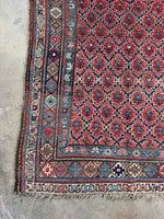 Corner view of dense wool Bidjar rug built for heavy foot traffic.