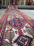 15' Vintage Persian Seraband Runner / Heavy Tribal Persian Hallway Rug 3'9 x 14'9 Runner #4463