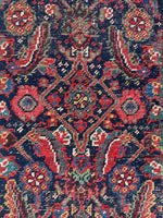 Midnight blue field Persian Bidjar rug with all-over design.